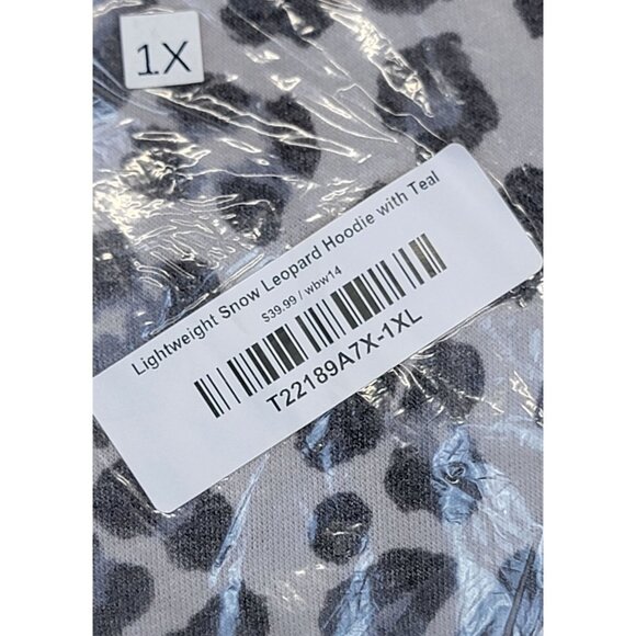 White Birch Hoodie Pullover Leopard Lightweight Sweatshirt Womens 1X New in Bag - Picture 10 of 10